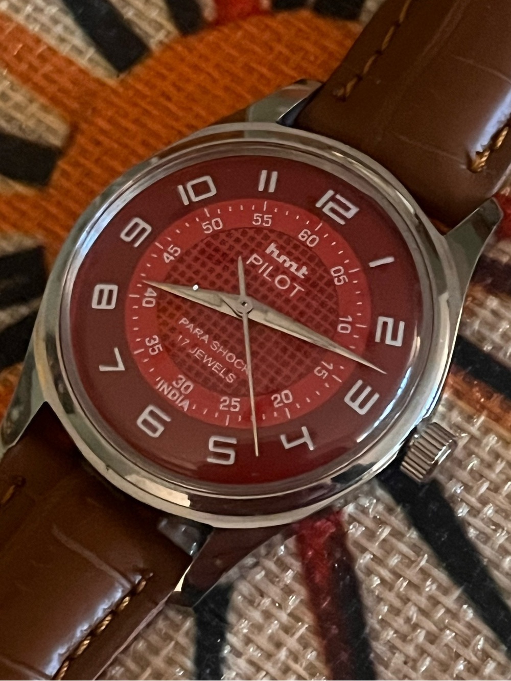 Vintage Mens HMT Pilot Para Shock Wristwatch